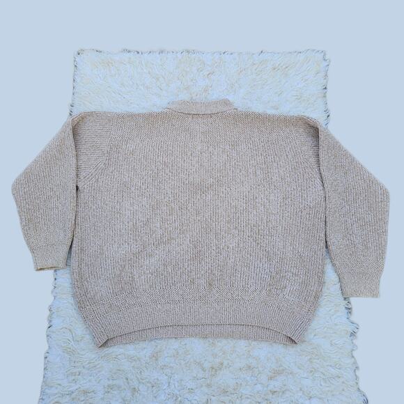 Henley Sweater Cabela's Size XL Tan Knit 1/4 Button Men's Pullover Fisherman - Picture 7 of 8